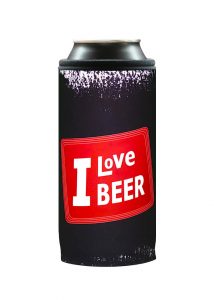 Neoprenový termoobal na plechovku 0,5l I love beer red